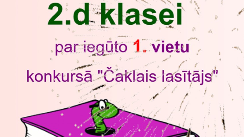 Konkurss sākumskolā “Čaklais lasītājs”